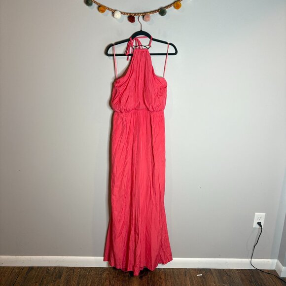 Petal & Pup Dionne Halter Jumpsuit in Flamingo - Picture 2 of 8